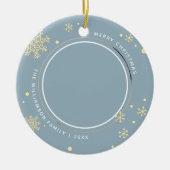 雪モダン片2枚 セラミックオーナメント (正面)