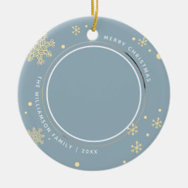 雪モダン片2枚 セラミックオーナメント