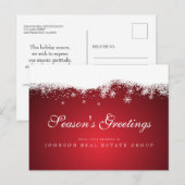 雪モダン片 | ホリデーシーズンの挨拶 ポストカード (正面/裏面)