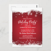 雪モダン片 | ホリデーパーティー招待状 ポストカード (正面/裏面)
