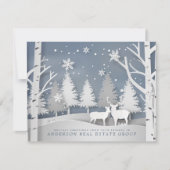 雪モダン片 |休日の挨拶 ノートカード (正面)