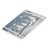 雪モダン片 |休日の挨拶 マグネット (左側)