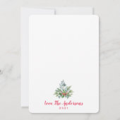 雪モダン白水色フェスティバルグリーンズ写真 シーズンカード (裏面)