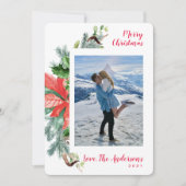 雪モダン白水色フェスティバルグリーンズ写真 シーズンカード (正面)