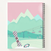 雪モダン盤の冬のスキーパーソナライズされた場 ノートブック (裏面)