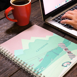 雪モダン盤の冬のスキーパーソナライズされた場 ノートブック