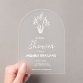 雪モダン粒冬ブライダルシャワー アクリル招待状 (インサイチュ (ポータブル))