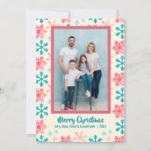 雪モダン結晶のクリスマスフォト シーズンカード (正面)
