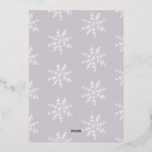 雪モダン結晶のクリスマス実在写真 箔シーズンカード (裏面)