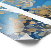 雪モダン色の白い青い冬の森 フォトプリント            (角)