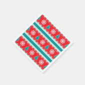 雪モダン雪と木のクリスマスパターン スタンダードカクテルナプキン (角)
