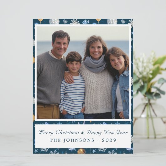 雪モダン雪と海岸要素の写真 シーズンカード (スタンド正面)