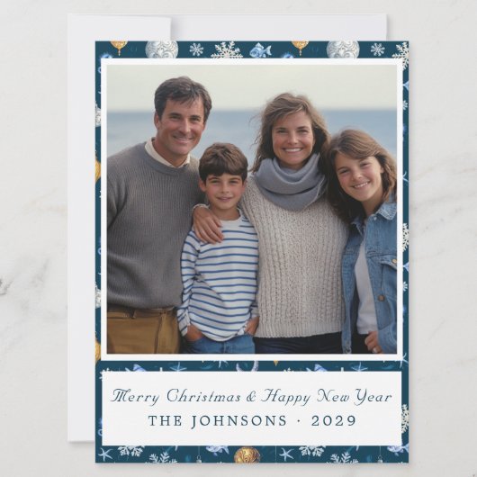 雪モダン雪と海岸要素の写真 シーズンカード (正面)