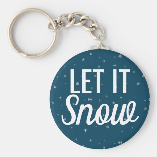 雪モダン雪を積んで雪を青く染める キーホルダー (正面)