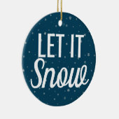 雪モダン雪を積んで雪を青く染める セラミックオーナメント (右)