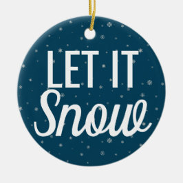 雪モダン雪を積んで雪を青く染める セラミックオーナメント