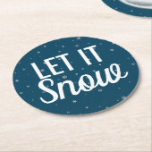 雪モダン雪を積んで雪を青く染める ラウンドペーパーコースター (アングル)