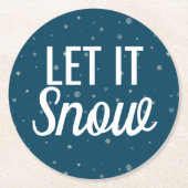 雪モダン雪を積んで雪を青く染める ラウンドペーパーコースター (正面)