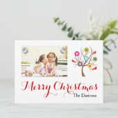 雪モダン&深紅色メリークリスマス シーズンカード (スタンド正面)