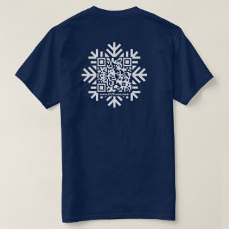 雪ユニセックス片QRコードTシャツ Tシャツ