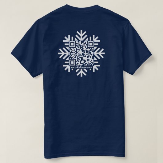 雪ユニセックス片QRコードTシャツ Tシャツ (デザイン裏面)