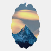 雪ユニークに覆われた山々 オーナメントカード (右)