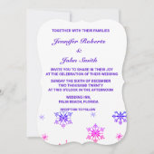 雪ユニーク片パタ結婚ーン 招待状 (正面)