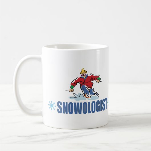 雪ユーモアのあるスキー コーヒーマグカップ (左)