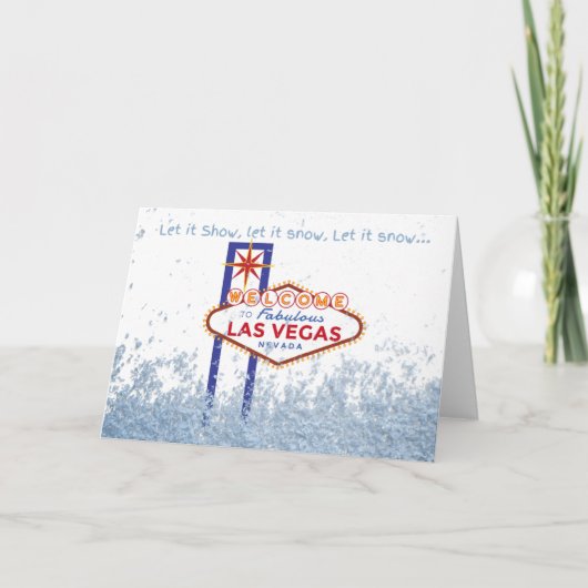 雪ラスベガスのクリスマスカード サンキューカード (正面)