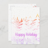 雪ラデンクリスマスツリーオレンジパープル&ホワイト シーズンポストカード (正面/裏面)