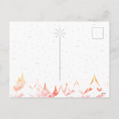 雪ラデンクリスマスツリーオレンジパープル&ホワイト シーズンポストカード (裏面)