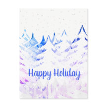 雪ラデンクリスマスツリーブルーパープル&ホワイト