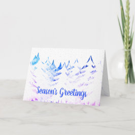 雪ラデンツリーズパープルブルーアクアホワイトクリスマス シーズンカード