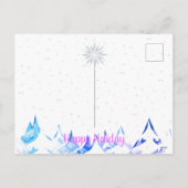 雪ラデンツリーブルーパープルスターナイトスカイ シーズンポストカード (裏面)