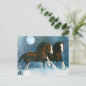 雪ランニングの中の馬 ポストカード (スタンド正面)