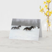 雪ランニングの中 カード (黄色い花)