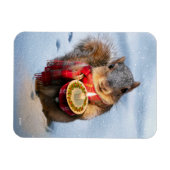 雪リス持ちキャンドル マグネット (横)