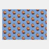 雪リス持ちキャンドル ラッピングペーパーシート (正面3)