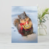 雪リス持ちキャンドル 招待状 (スタンド正面)