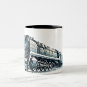 雪ロシアのを通して蒸気機関を走る ツートーンマグカップ (中央)