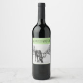 雪ワインタイムワインラベルに野生のムース ワインラベル (正面)