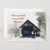 雪上クリスマスカードで覆われた橋 シーズンポストカード (正面/裏面)