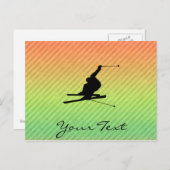雪上スキー ポストカード (正面/裏面)