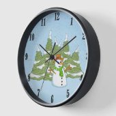 雪上壁時計の落下の分野のスヌーマン 壁時計 (傾斜)