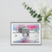 雪上橋はがき ポストカード (スタンド正面)