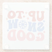 雪上良い – おもしろい冬デザイン ガラスコースター (裏面)