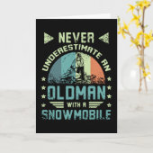 雪上車に乗った老人 カード (黄色い花)