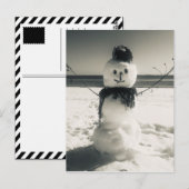 雪上雪だるま ポストカード (正面/裏面)