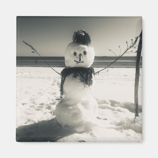 雪上雪だるま マグネット (正面)