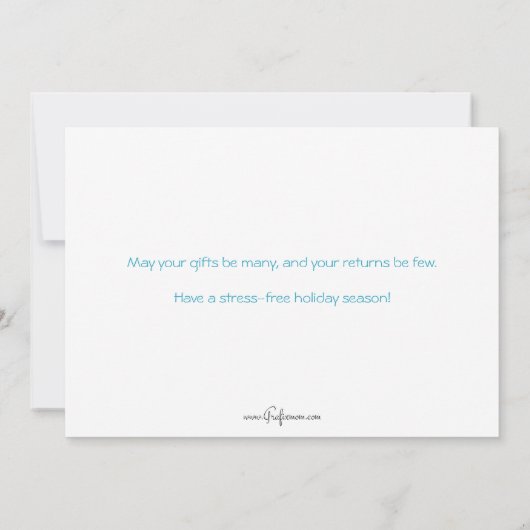 雪中おもしろいヴィンテージトラックとトイレ紙 シーズンカード (裏面)